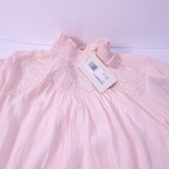 NWT Ramy Brook Women's Eclipse Embroidered Balloon Sleeve Top S NWT 345 Cream - Picture 8 of 11